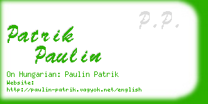 patrik paulin business card